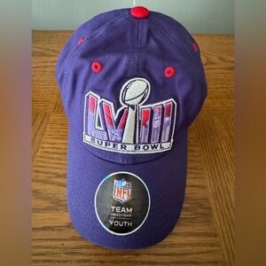 Youth Super Bowl LVIII Purple Adjustable Slouch Hat
